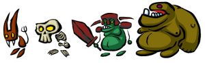 petits monstres en vectoriel