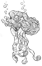pieuvre monstre - dessin au trait